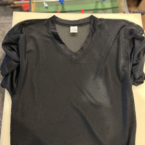 Black Mesh V-Neck Men's Jersey - Picture 1 of 3